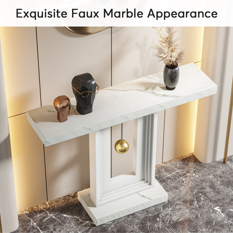 Cream marble console table discount